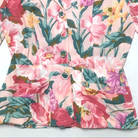 EUC Carol Little Petites floral peplum 40s top 4 S - Picture 4 of 6